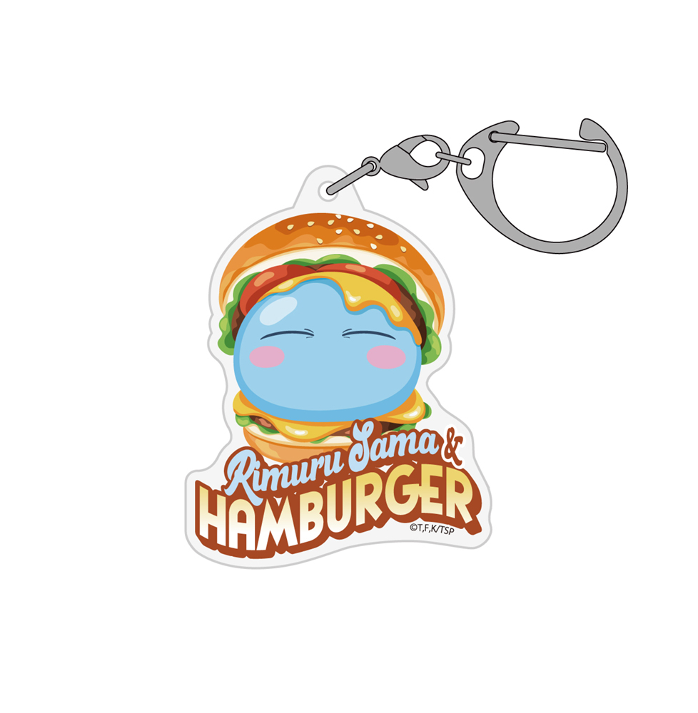 ハンバーガーに挟まれたリムル様 アクリルマルチキーホルダー