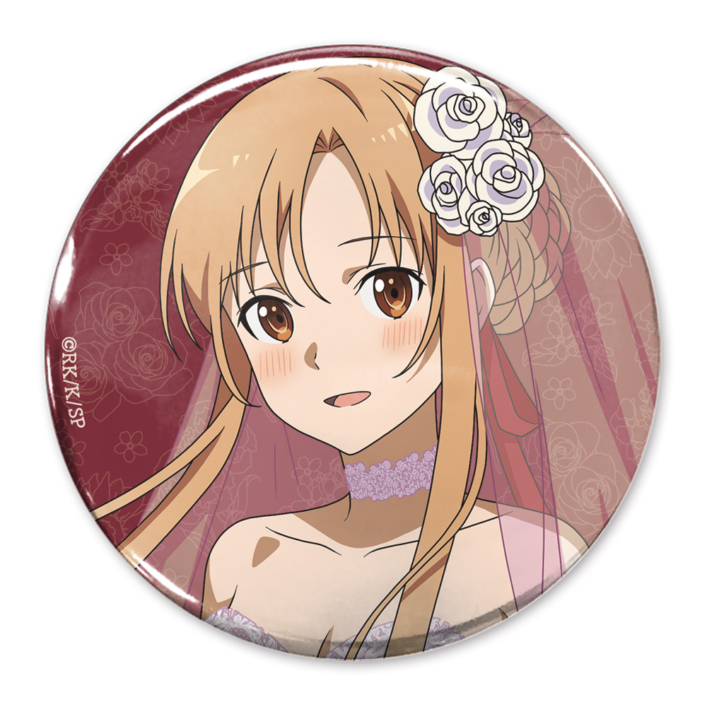 描き下ろし アスナ 65mm缶バッジ ウェディングドレスVe..