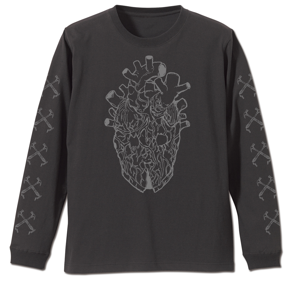 心 マスク 袖リブロングスリーブTシャツ
