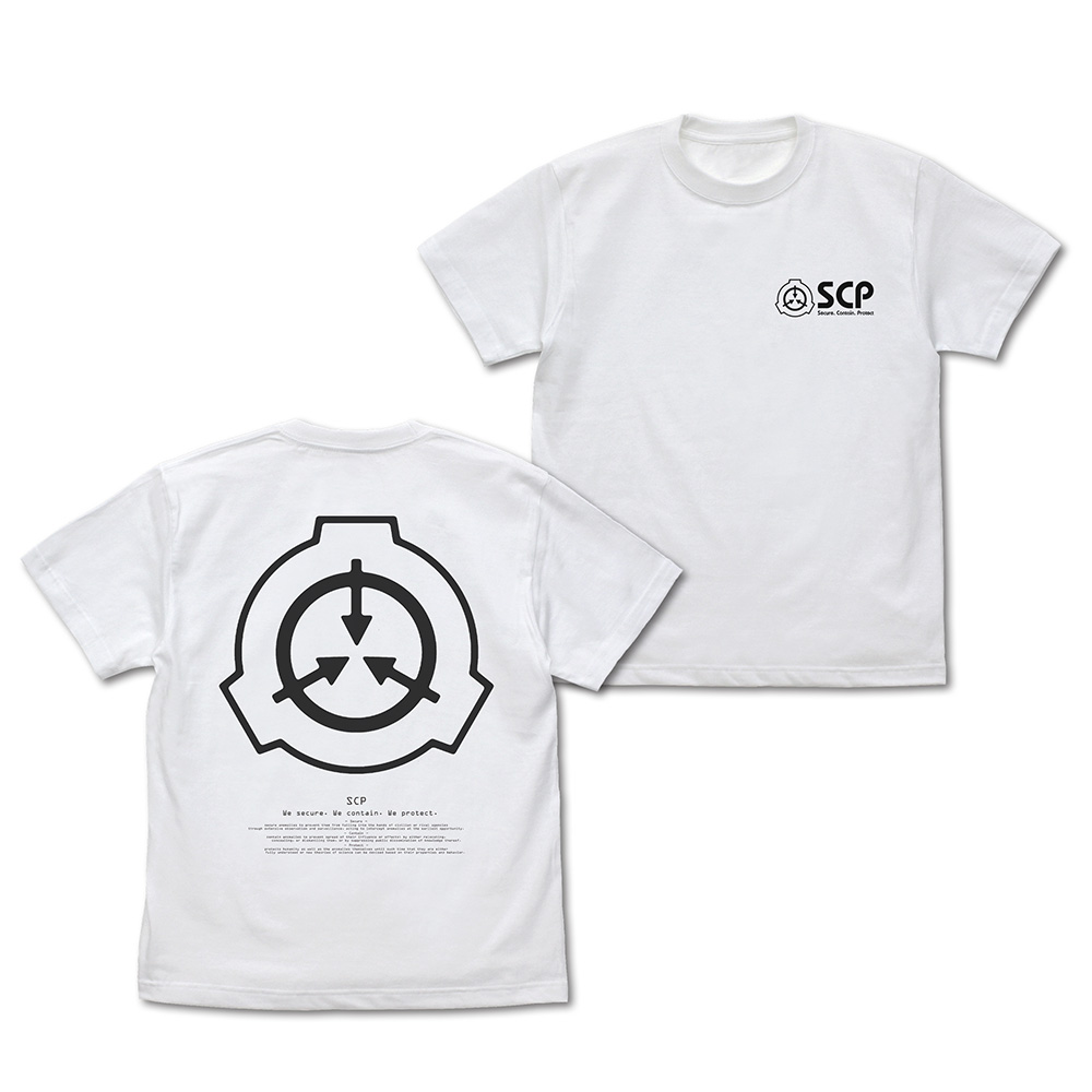 SCP財団ロゴバックプリントTシャツ WHITE