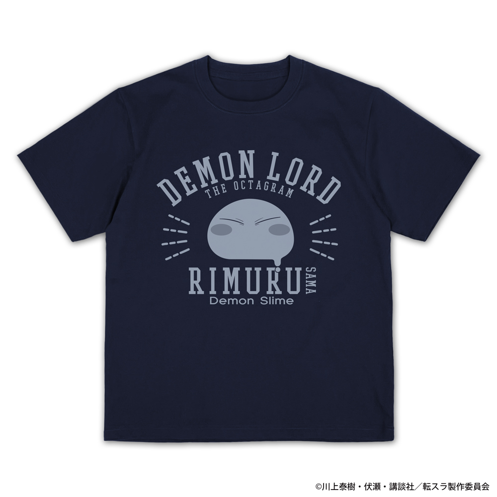 リムル様カレッジ プレーティングTシャツ NAVY